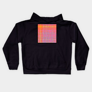 Wavy Plaid Rainbow on Orange Repeat 5748 Kids Hoodie